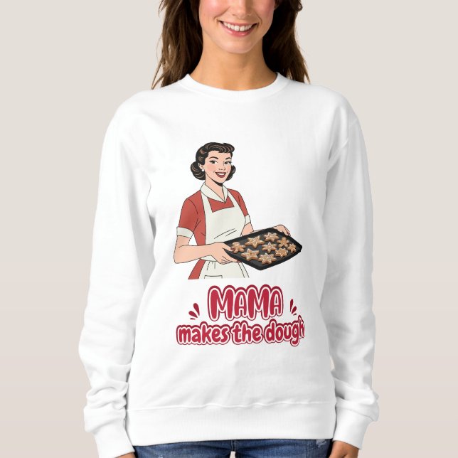Sweatshirt T-shirt Mama fait la pâte (Devant)