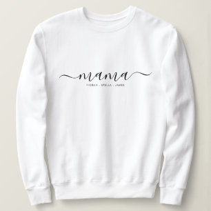 Sweatshirt T-shirt Noms des Enfants Mama Script Noir