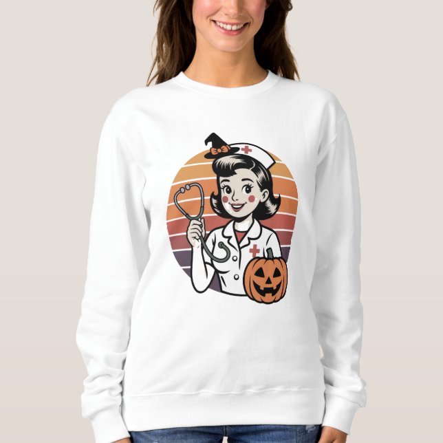Sweatshirt T-shirt Nurse Halloween Fun - Éffrayant Shift Magi (Devant)