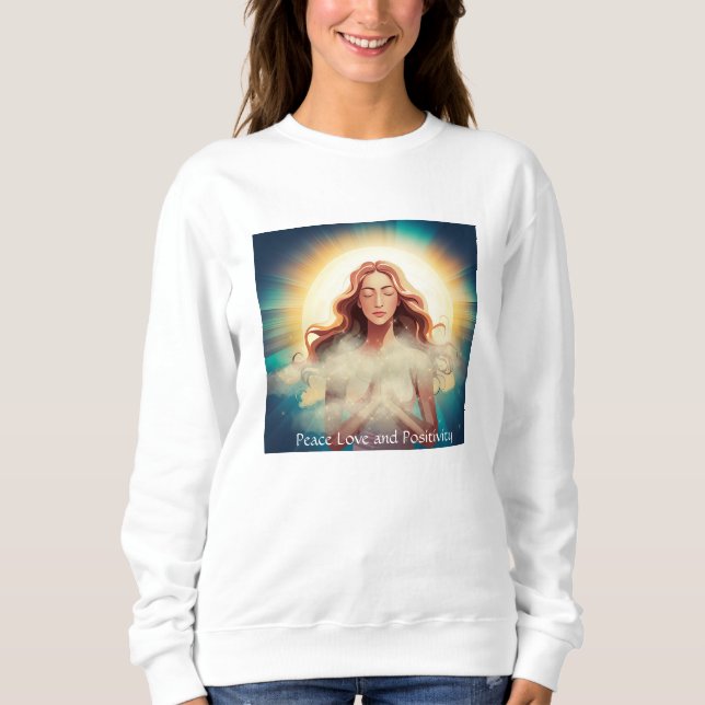 Sweatshirt T-shirt Peace Love et Positivity (Devant)