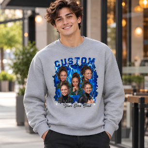 Sweatshirt T-shirt personnalisé avec texte et photo