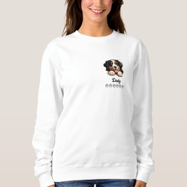 Sweatshirt T-shirt personnalisé chien bernois de montagne (Devant)