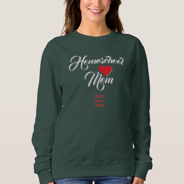 Sweatshirt T-shirt pour maman à domicile personnalisable avec (Devant)