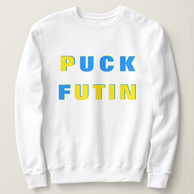 Sweatshirt T-shirt Puck Futin Ukraine soutien drapeau ukraini (Design devant)