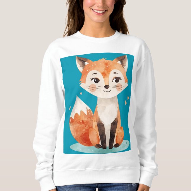 Sweatshirt T-Shirt Renard Mignon (Devant)