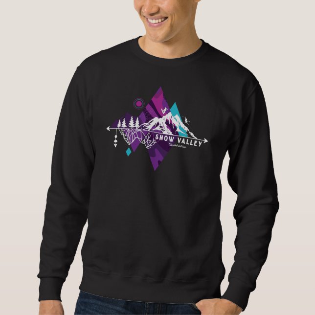 Sweatshirt T-shirt Retro Art Boho Snow Valley Ski (Devant)