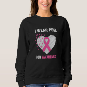 Sweatshirt T-Shirt Ruban Rose de Sensibilisation au Cancer du