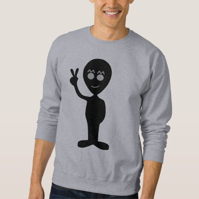 Sweatshirt T-Shirt signe de paix alien (Devant)