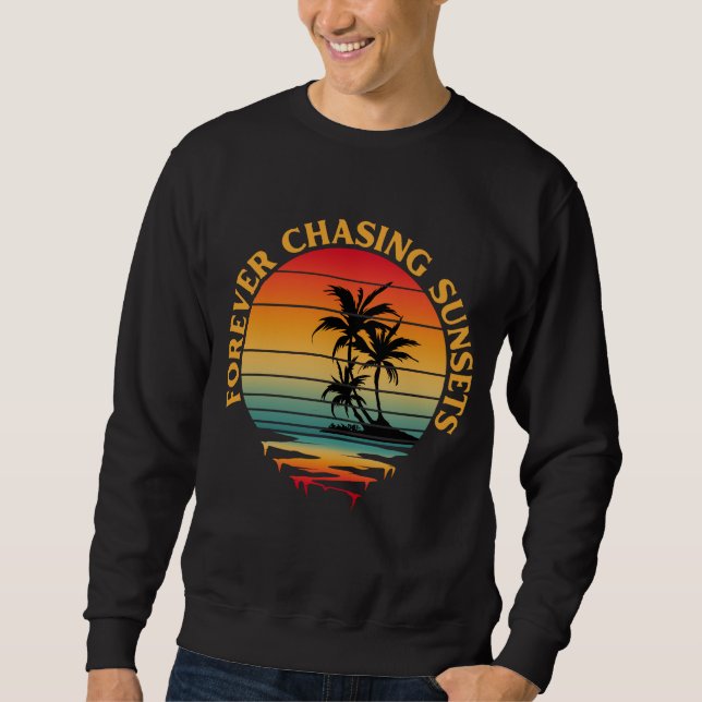 Sweatshirt T-shirt SUNSETS POUR TOUJOURS CHASSER (Devant)