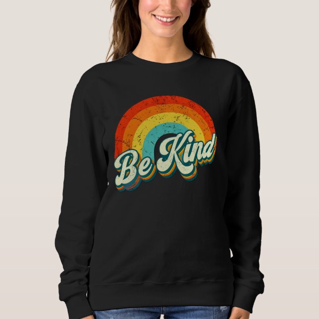 Sweatshirt T-shirt sweatée à col rond "Be Kind Rainbow" (Devant)