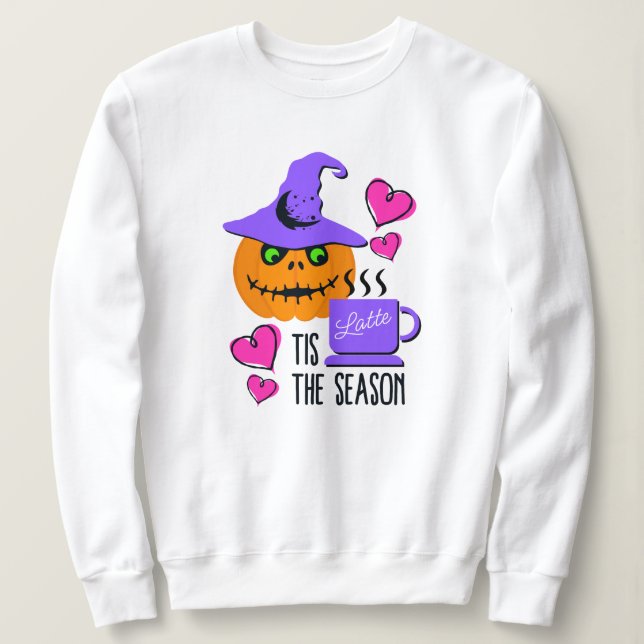 Sweatshirt T-shirt sweatée Halloween saison citrouille épicée (Design devant)