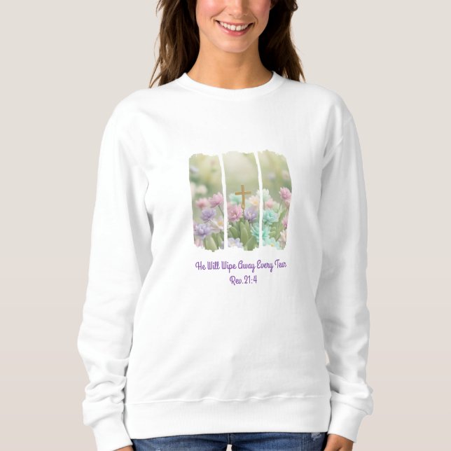 Sweatshirt T-shirt/Sweatshirt. Modèle floral brossé. (Devant)