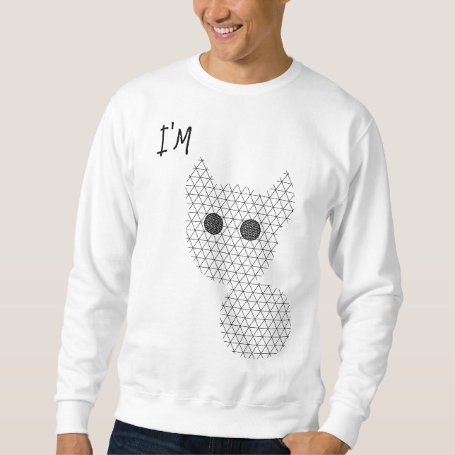 Sweatshirt T-shirt vêtement minimaliste chat (Devant)