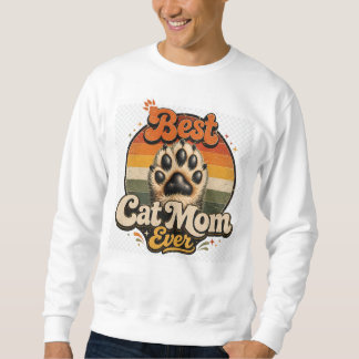 Sweatshirt T-shirt vintage orange Meilleure maman de chat