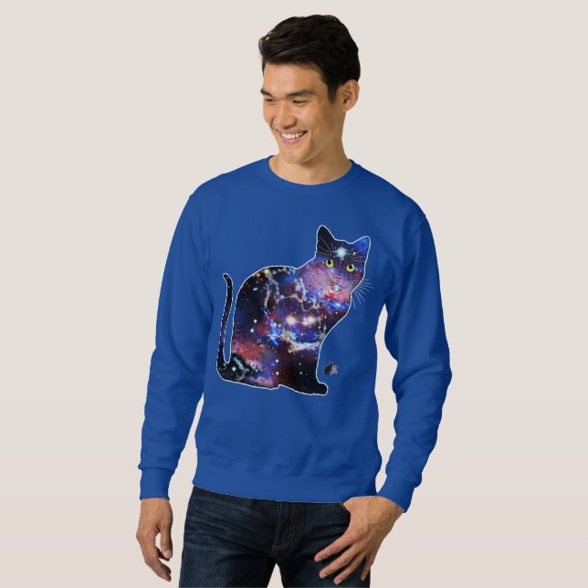 Sweatshirt T-shirt Zodiaque Espace Chat (Devant entier)