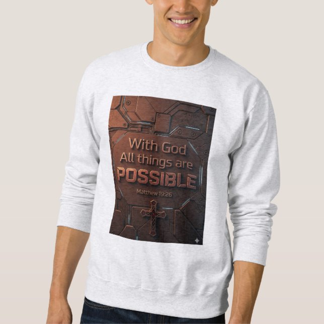 Sweatshirt T-ShirtTout est Possible avec Dieu – Matthieu (Devant)