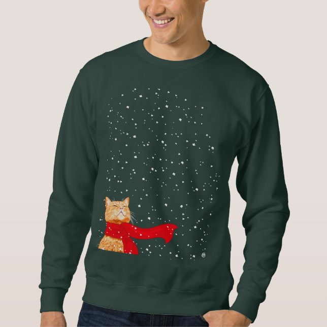 Sweatshirt Tabby aime la neige (Devant)