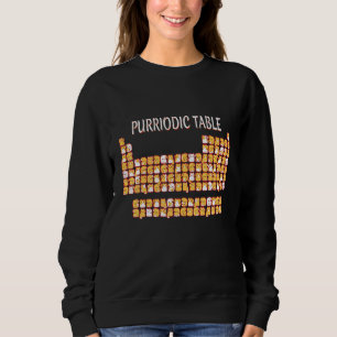 Sweatshirt Table Purriodique Cute Chat Jeu de Table Périodiqu