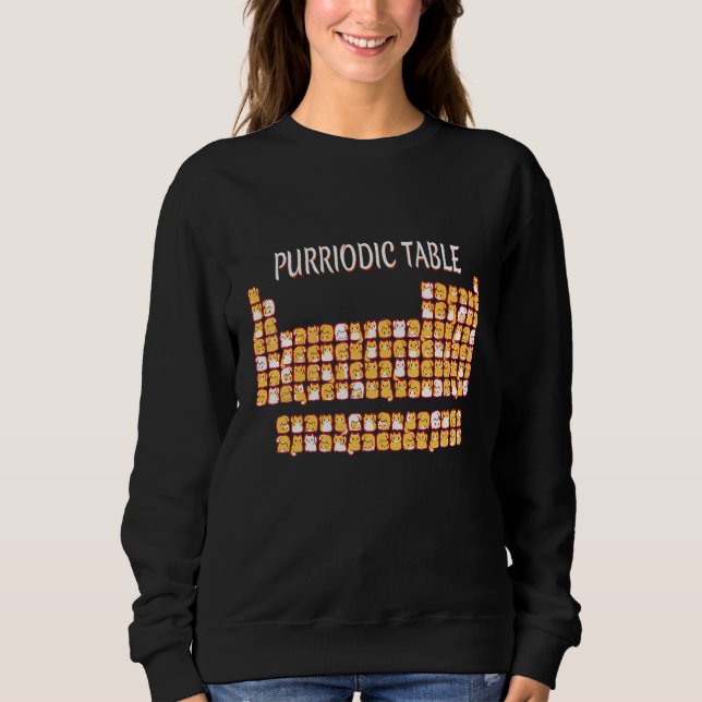 Sweatshirt Table Purriodique Cute Chat Jeu de Table Périodiqu (Devant)