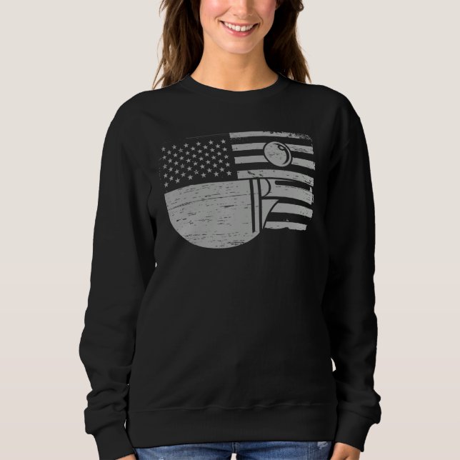 Sweatshirt Table tennis player  USA flag  table tennis (Devant)