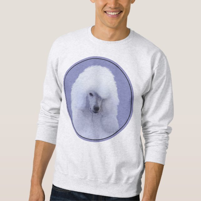 Sweatshirt Tableau blanc standard de caniche - Art original d (Devant)