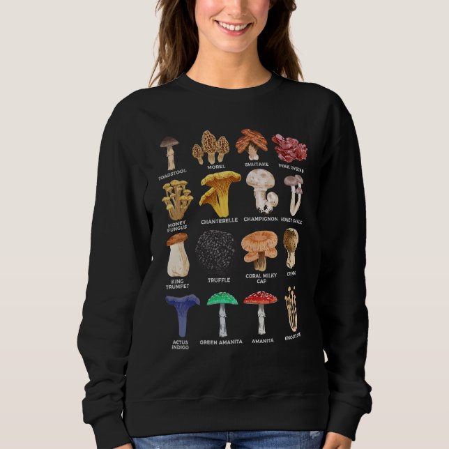 Sweatshirt Tableau d'identification des champignons de mycolo (Devant)