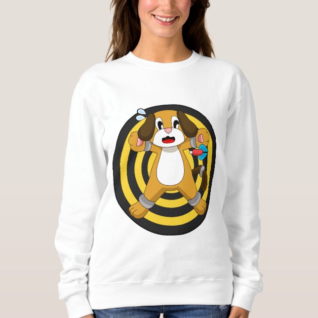 Sweatshirt Tableau noir fléchettes de chien (Devant)