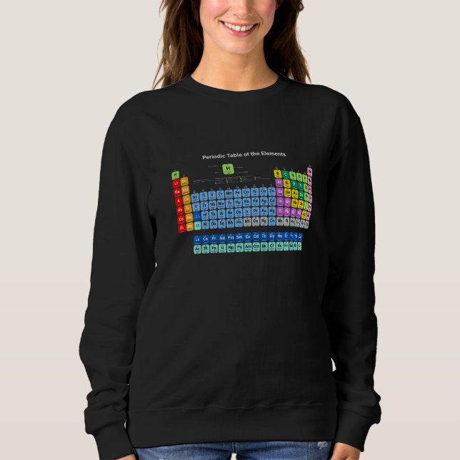 Sweatshirt Tableau Périodique Chimique Des Éléments Graphique (Devant)