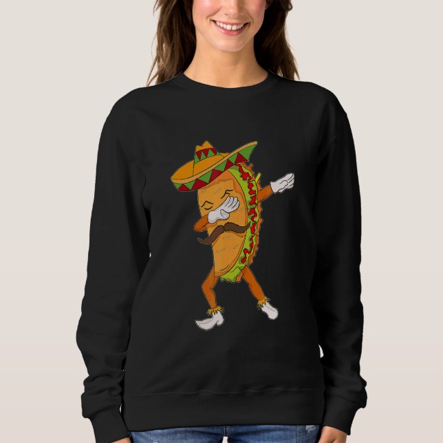 Sweatshirt Taco Dabbing Post Mexicain Nourriture 5 De Mayo Ga (Devant)