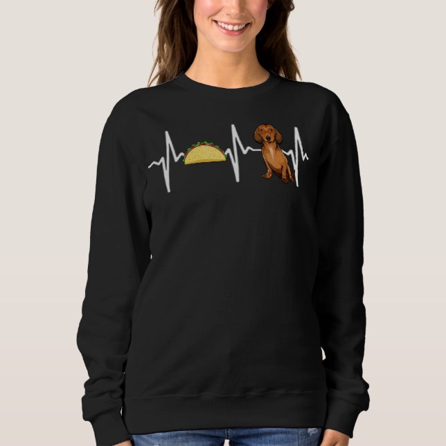 Sweatshirt Tacos Brown Dachshund Heartbeat Chien (Devant)
