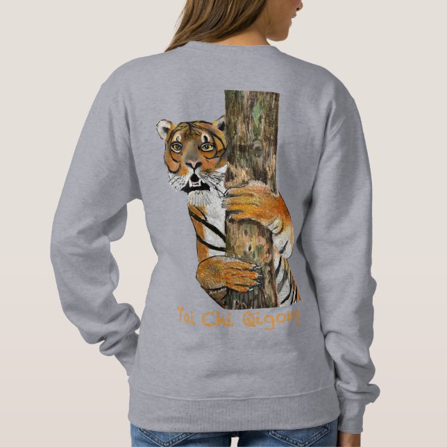 Sweatshirt Tai Chi Qigong Tiger Iconique PeintureDesign (Dos)