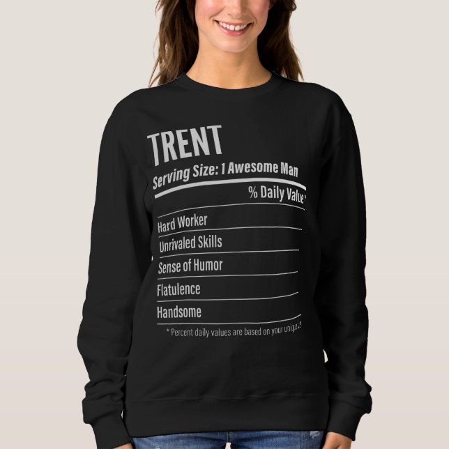 Sweatshirt Taille de la portion de tendance Nutrition Étiquet (Devant)