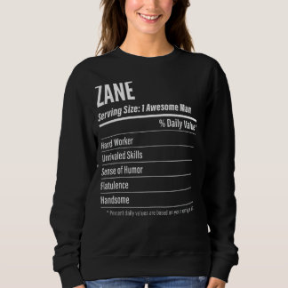 Sweatshirt Taille de portion Zane Nutrition Étiquette Calorie
