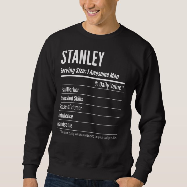 Sweatshirt Taille du service Stanley Nutrition Étiquette Calo (Devant)