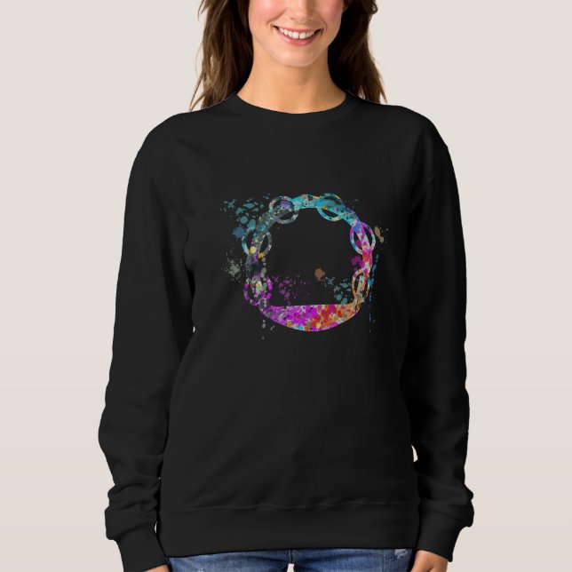 Sweatshirt Tambourine Instrument Silhouette Tambourines   (Devant)
