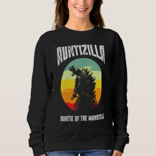 Sweatshirt Tante Auntzilla Des Monstres Retro Vintage Sunse