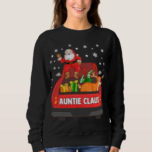 Sweatshirt Tante Claus Camion Rouge Père Noël Reindeer Elf Ch