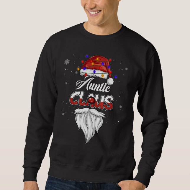 Sweatshirt Tante Claus Casquette illuminations de Noël Pyjama (Devant)