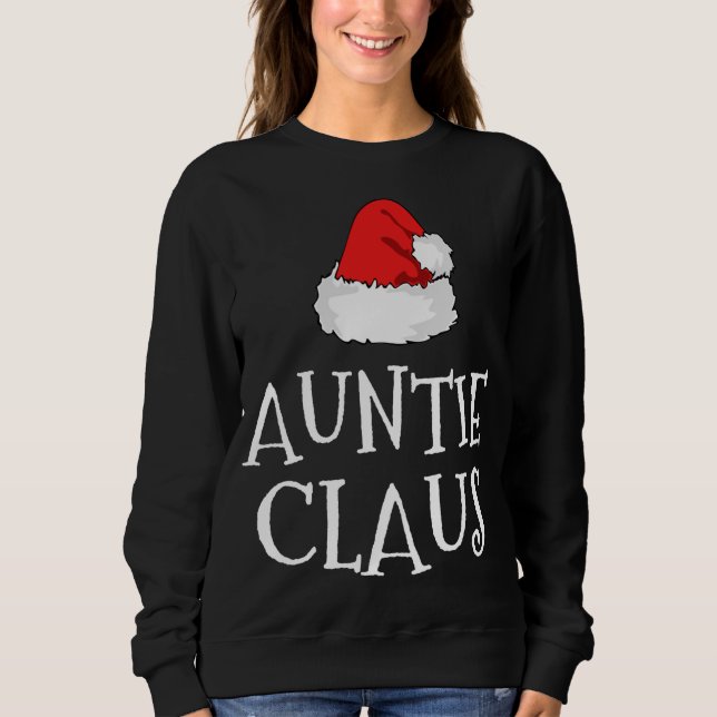 Sweatshirt Tante Claus Noël Casquette Famille Groupe de jumel (Devant)
