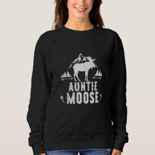 Sweatshirt Tante Moose Matching Famille Camping Randonnée T S