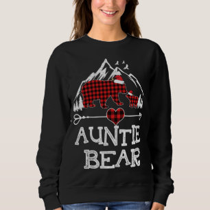 Sweatshirt Tante Ours de Noël Pyjama Rouge Plaid Buffalo Fam