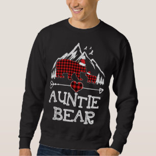 Sweatshirt Tante Ours de Noël Pyjama Rouge Plaid Buffalo Fam