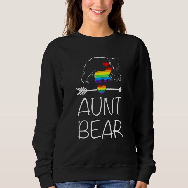 Sweatshirt Tante ours Fière Maman Arc-en-ciel Drapeau Lgbt Pr (Devant)