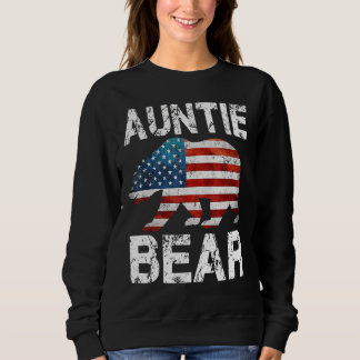 Sweatshirt Tante Ours Patriotique Drapeau Correspondant Famil