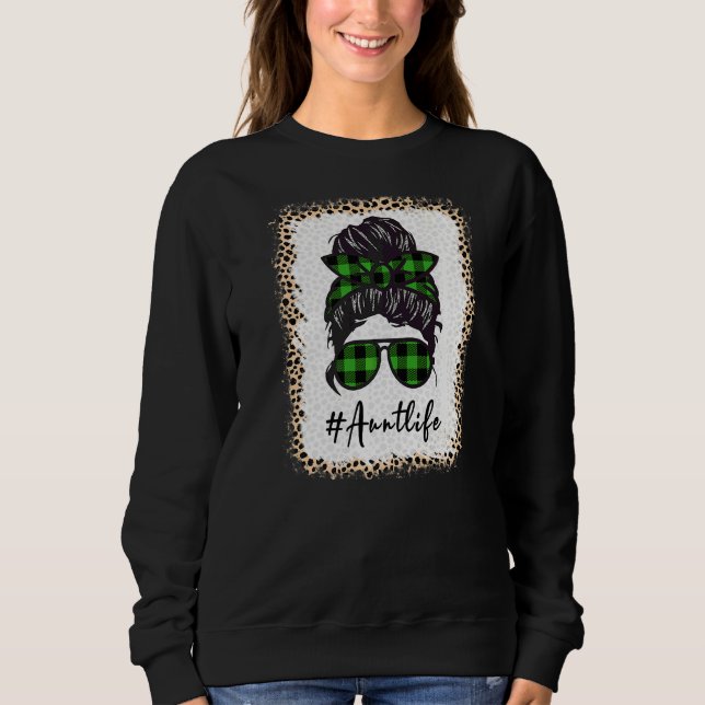 Sweatshirt Tante Vie Bleached Auntlife Leopard Messy Bun Moth (Devant)