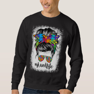 Sweatshirt Tante Vie Messy Bun Cheveux Bandana Lunettes Autis