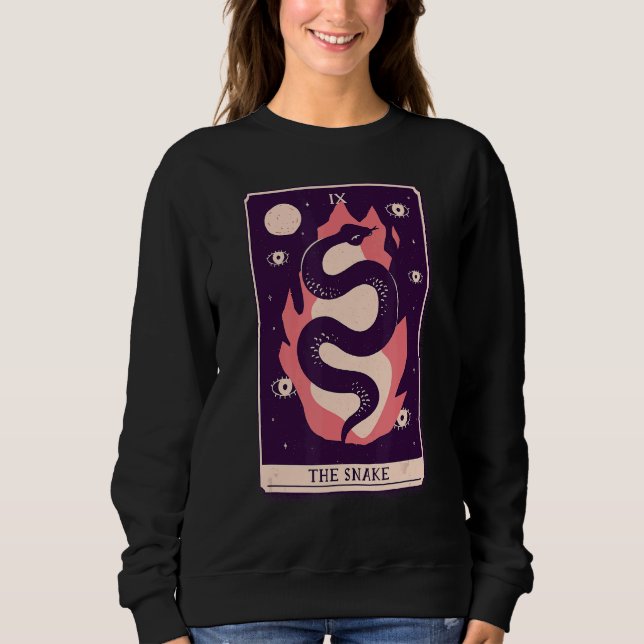 Sweatshirt Tarot aux flammes de serpent (Devant)
