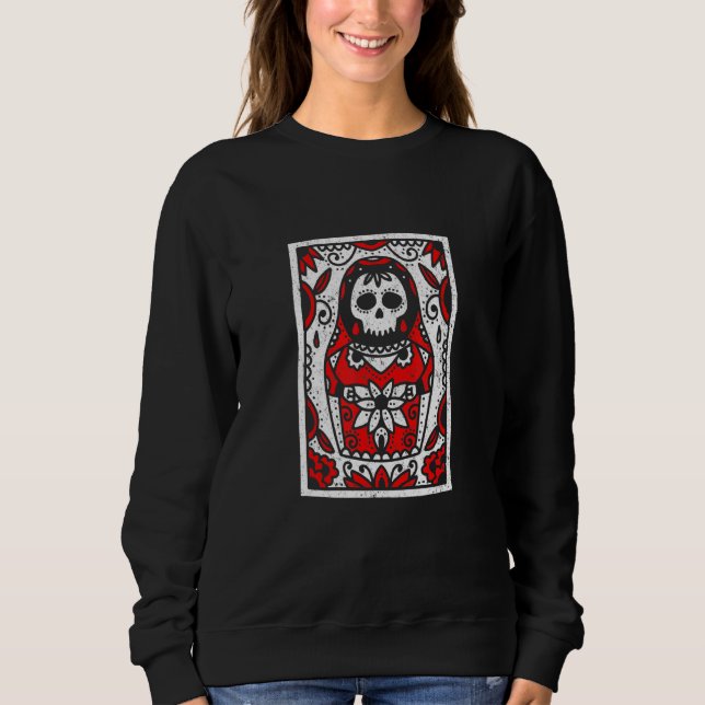 Sweatshirt Tarot Matroshka Poupée Gothique Satanique Baphomet (Devant)