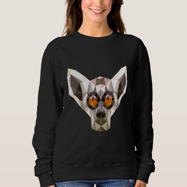 Sweatshirt Tarsier Primate Monkey Polygon Monkey Artistes (Devant)
