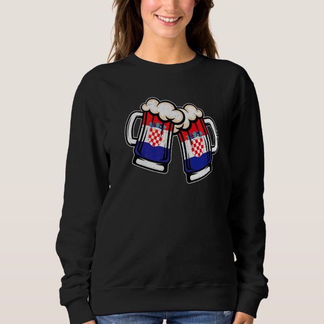 Sweatshirt Tasse à bière Drapeau Croatie  Bière Croate Cool (Devant)